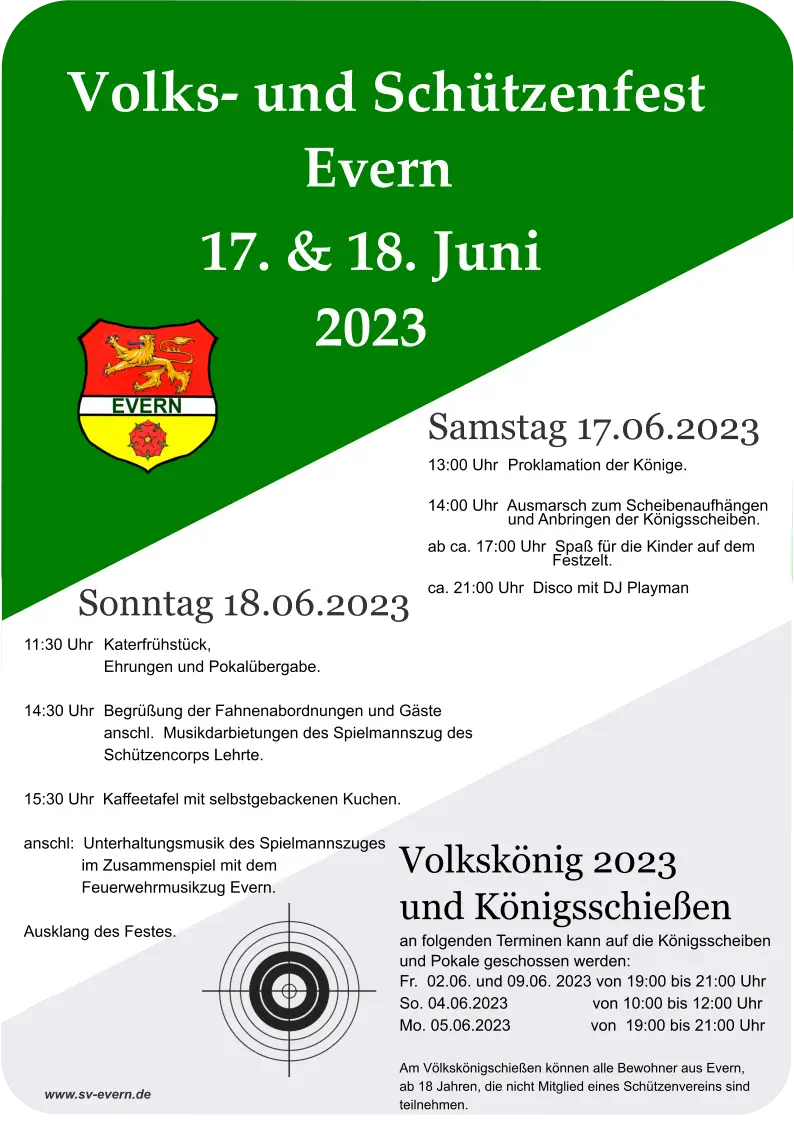 Aushang Schützenfest 2023